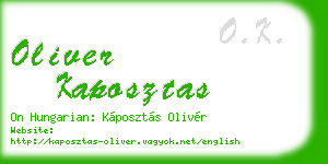 oliver kaposztas business card